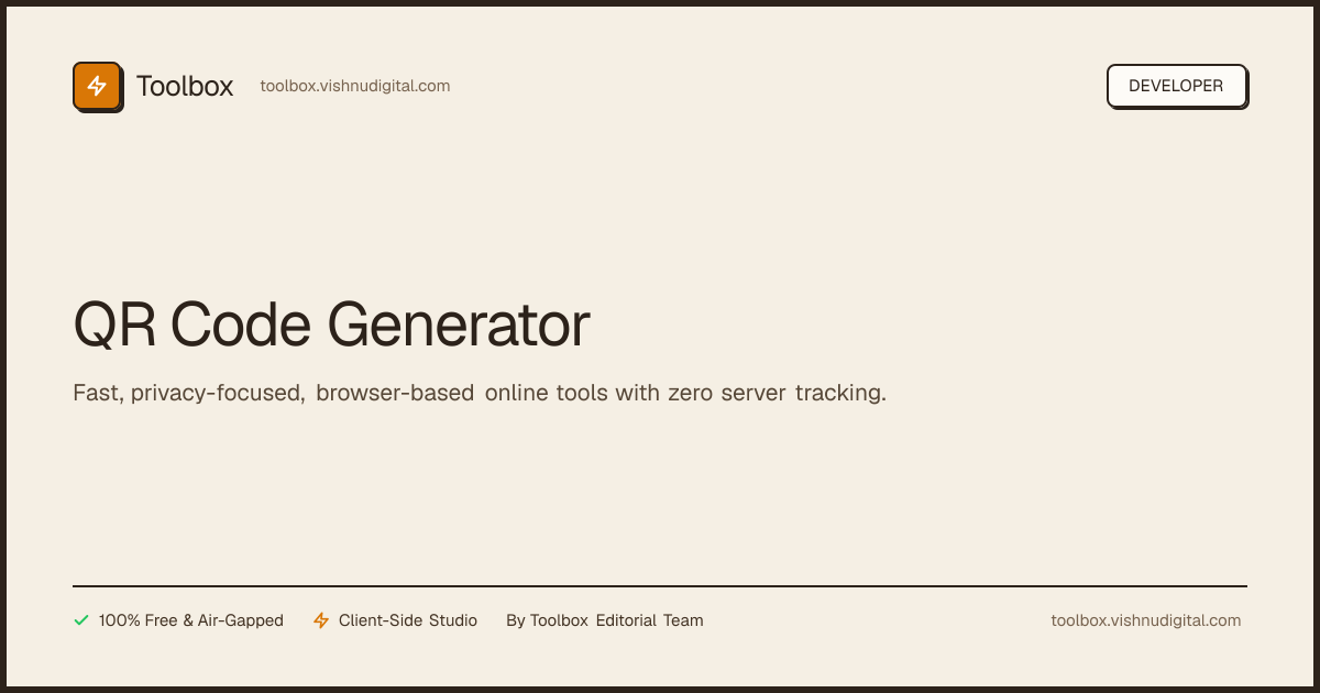 Custom QR Code Generator — Free Online Developer Tool | Toolbox